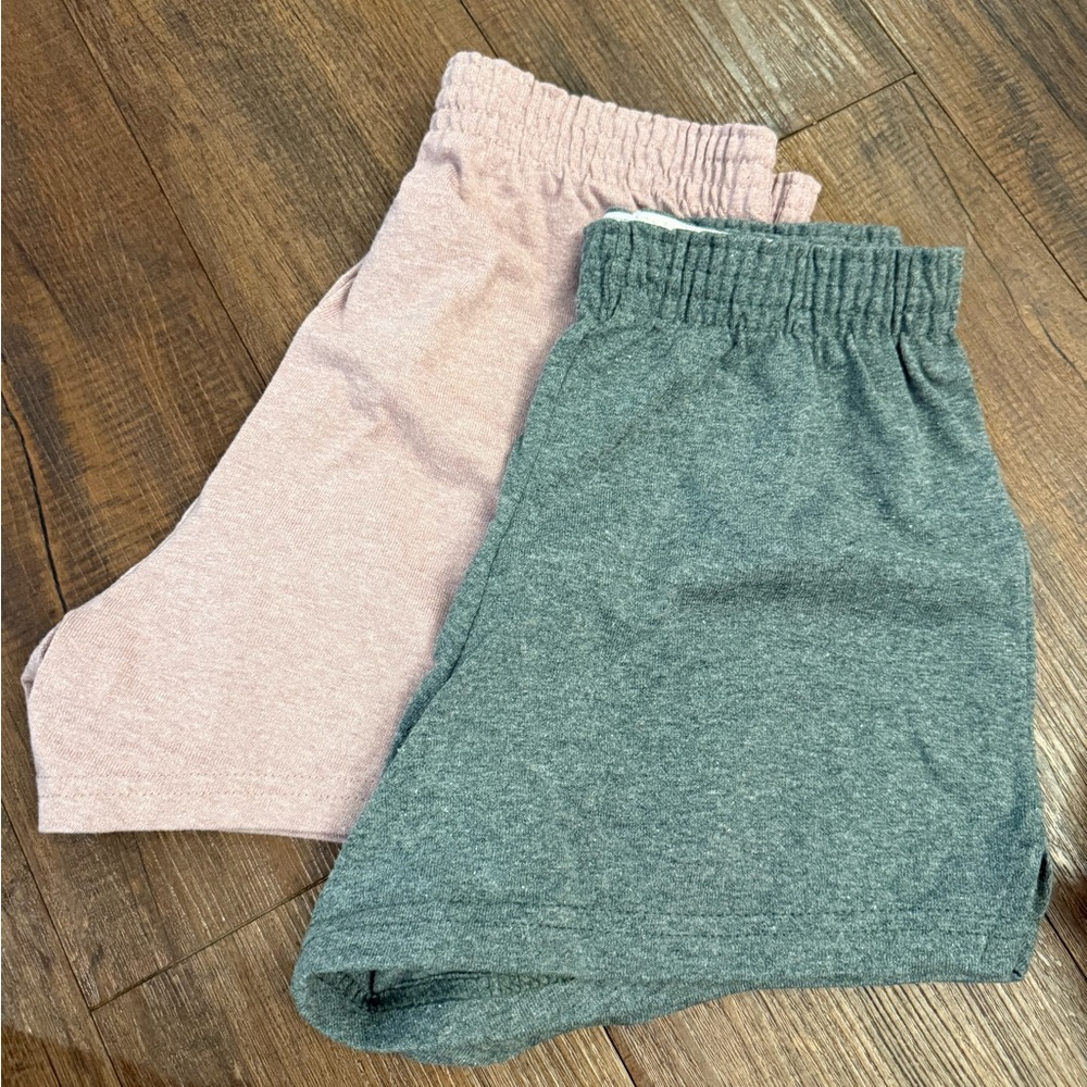Women’s Pink and Gray/green Soffe Shorts Set, size x small. Never worn.